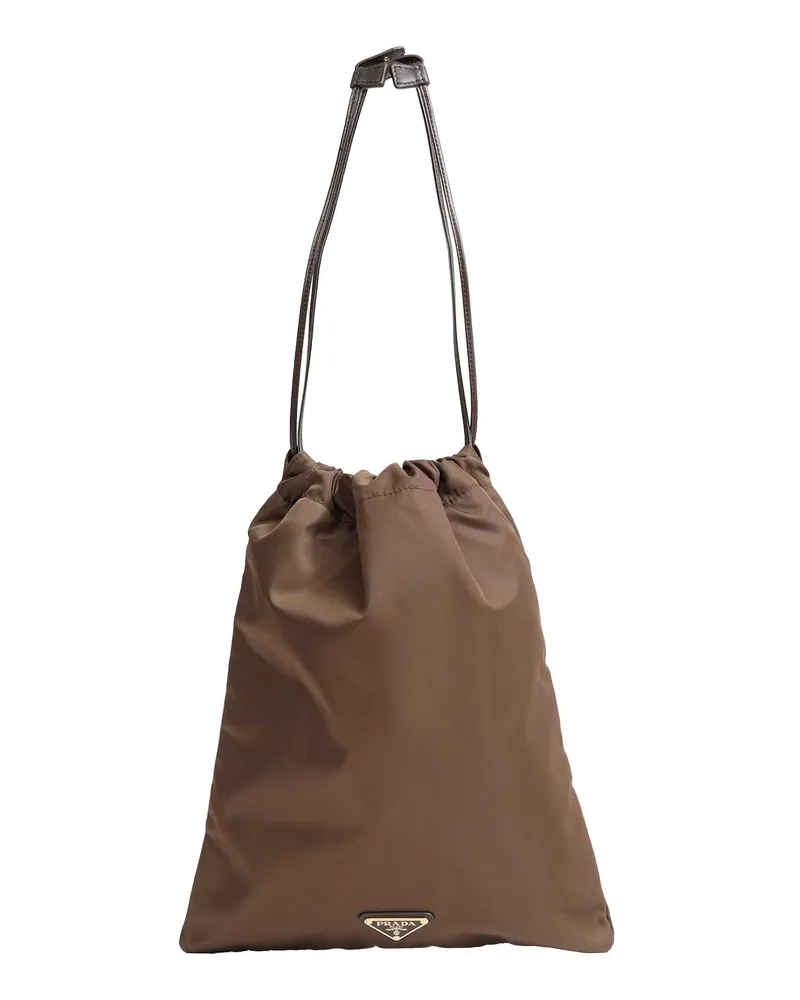 Prada Wish Re-Nylon Pouch Brown