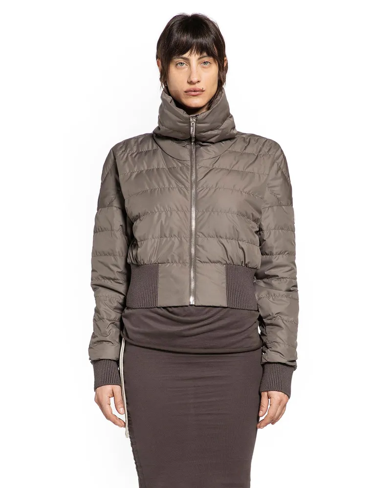 Rick Owens Moncler Collaboration Cropped Down Jacket Grey