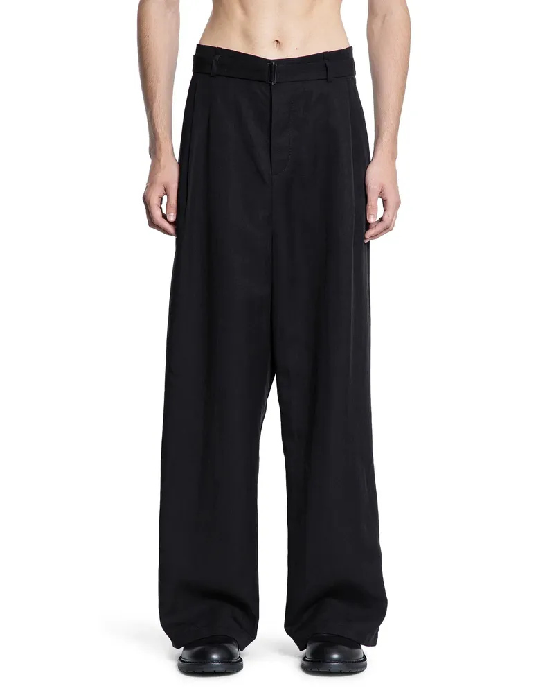 forme d'expression Pleated Wide Pants Black