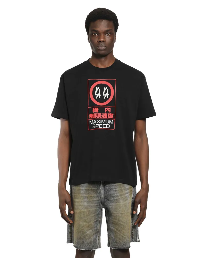 44 LABEL GROUP Warning High Risk T-Shirt Black
