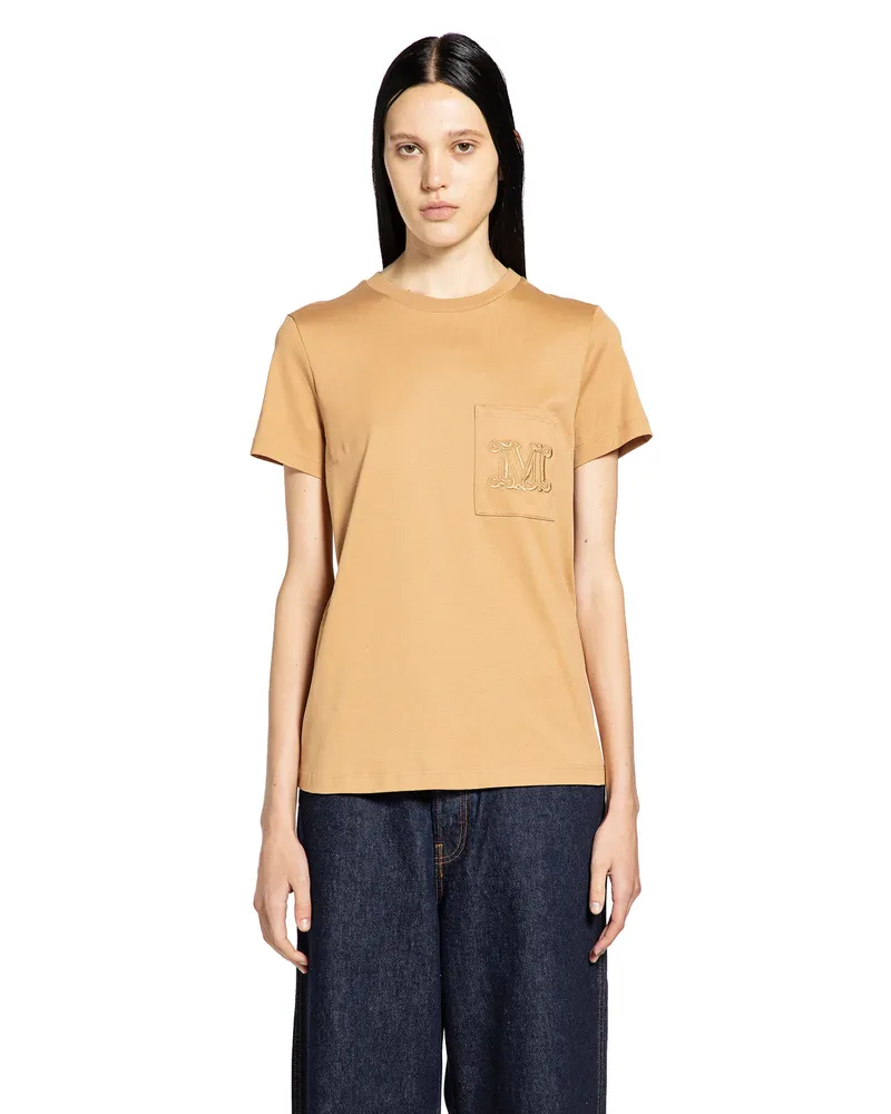 Max Mara Cotton Jersey T-Shirt Beige