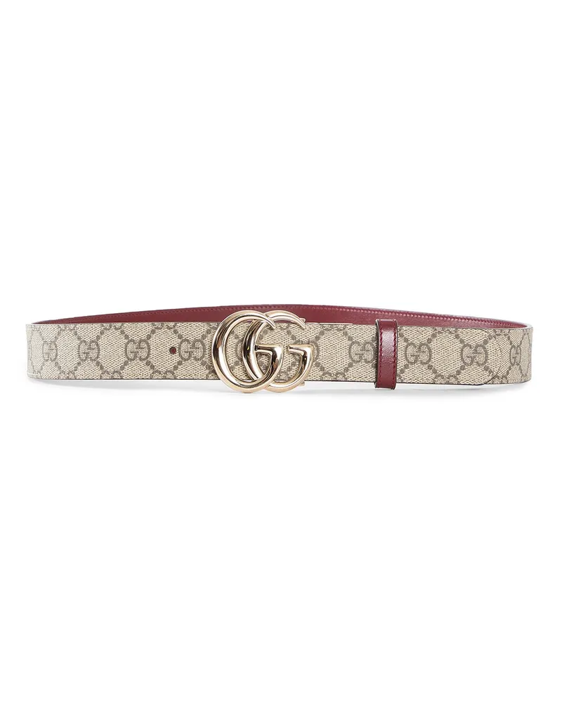 Gucci Reversible GG Marmont Belt Beige