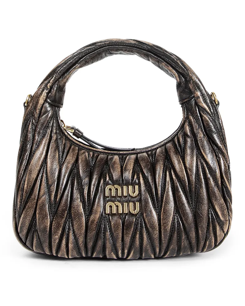 Miu Miu Wander Matelassé Nappa Bag Brown