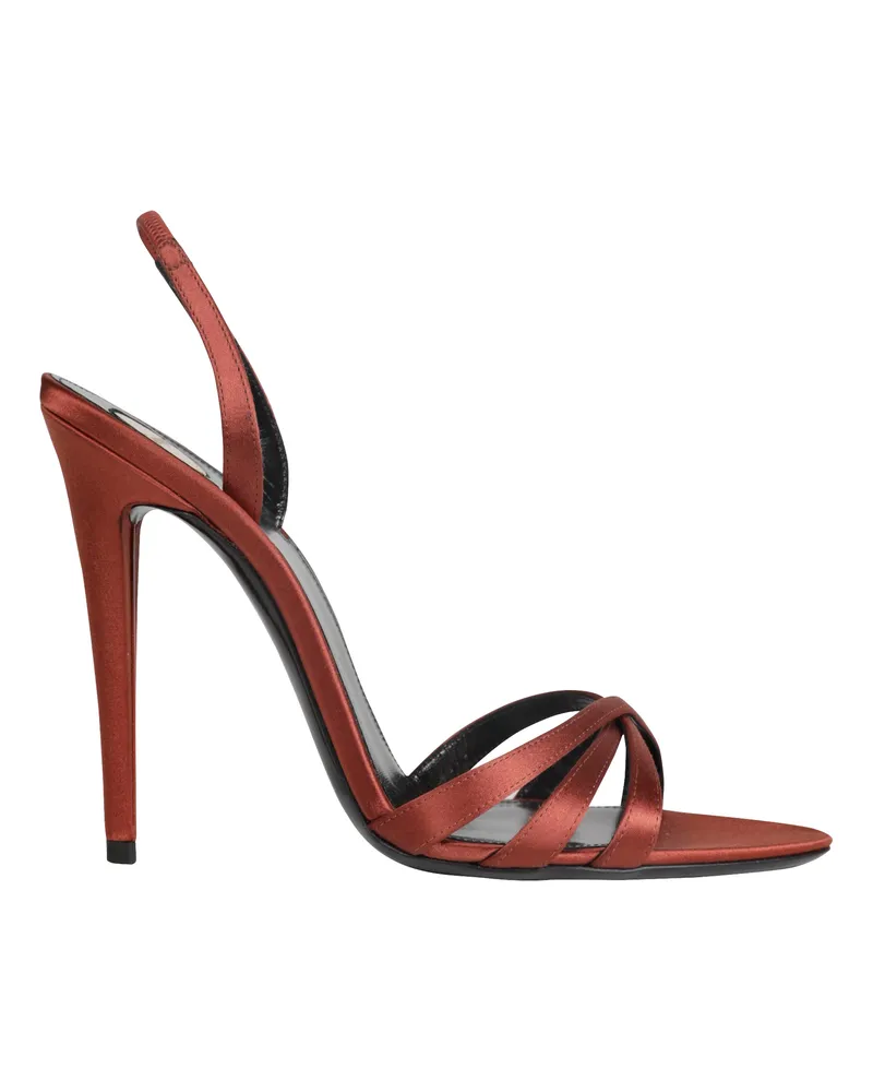 Saint Laurent Kate Satin Sandals Orange