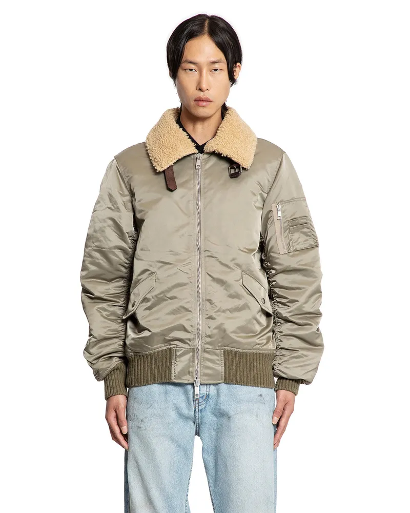 Giorgio Brato Nylon Shearling Jacket Green