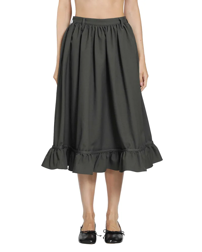 Maison Margiela Gathered Midi Skirt Grey