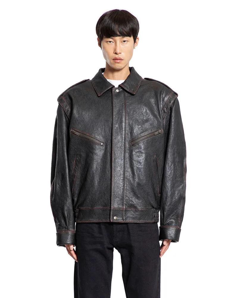 Saint Laurent Bomber Jacket in Lambskin Brown