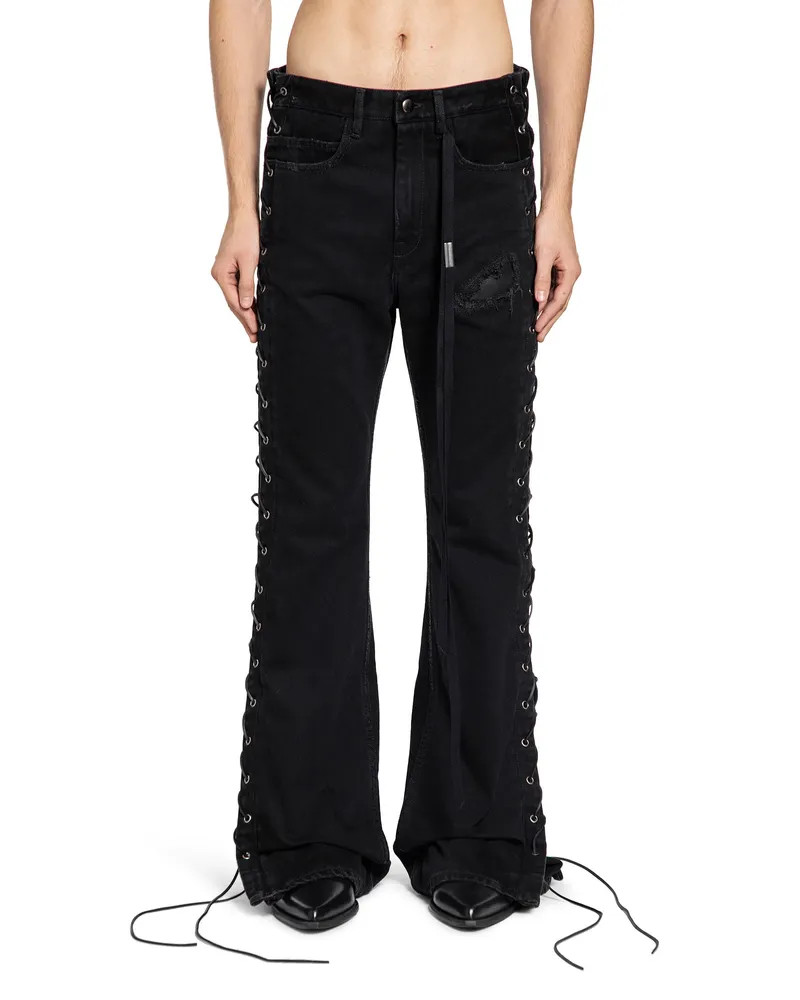 Ann Demeulemeester Tarik Laced-Up Bootcut Trousers Black