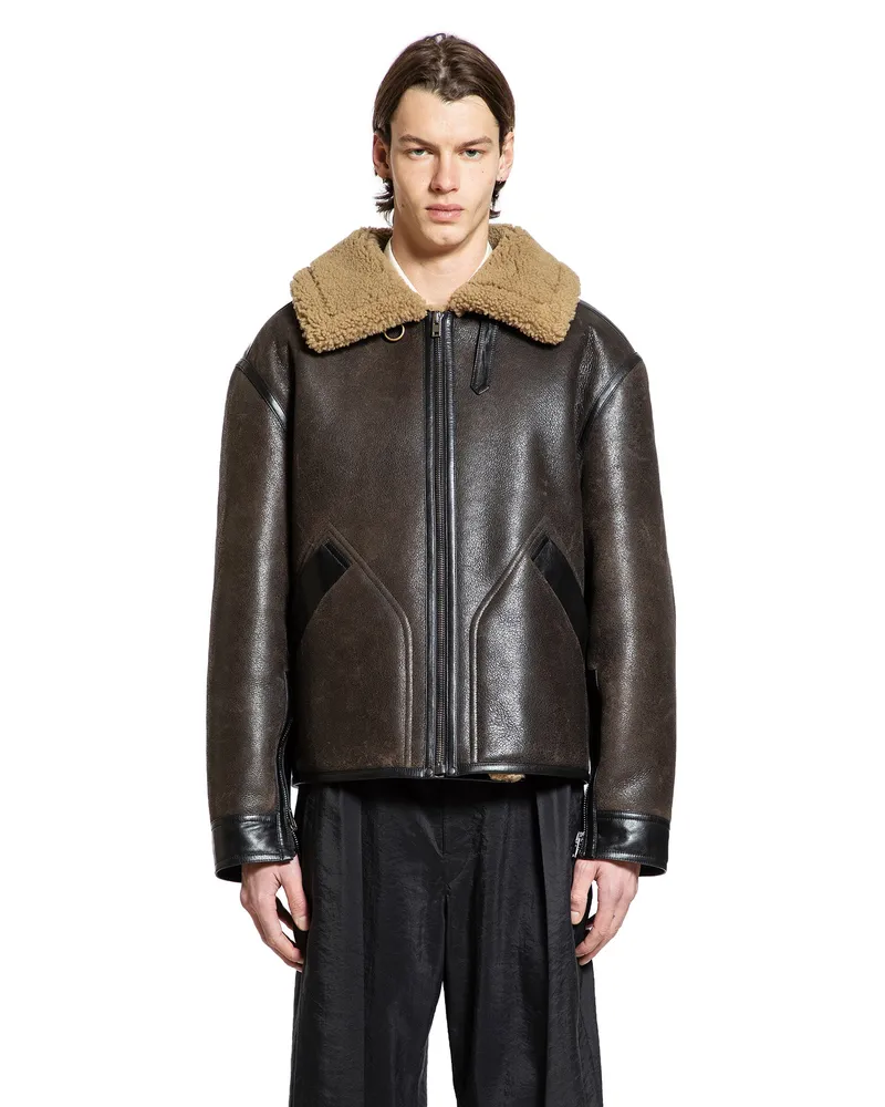 Christophe Lemaire Shearling Coat Brown