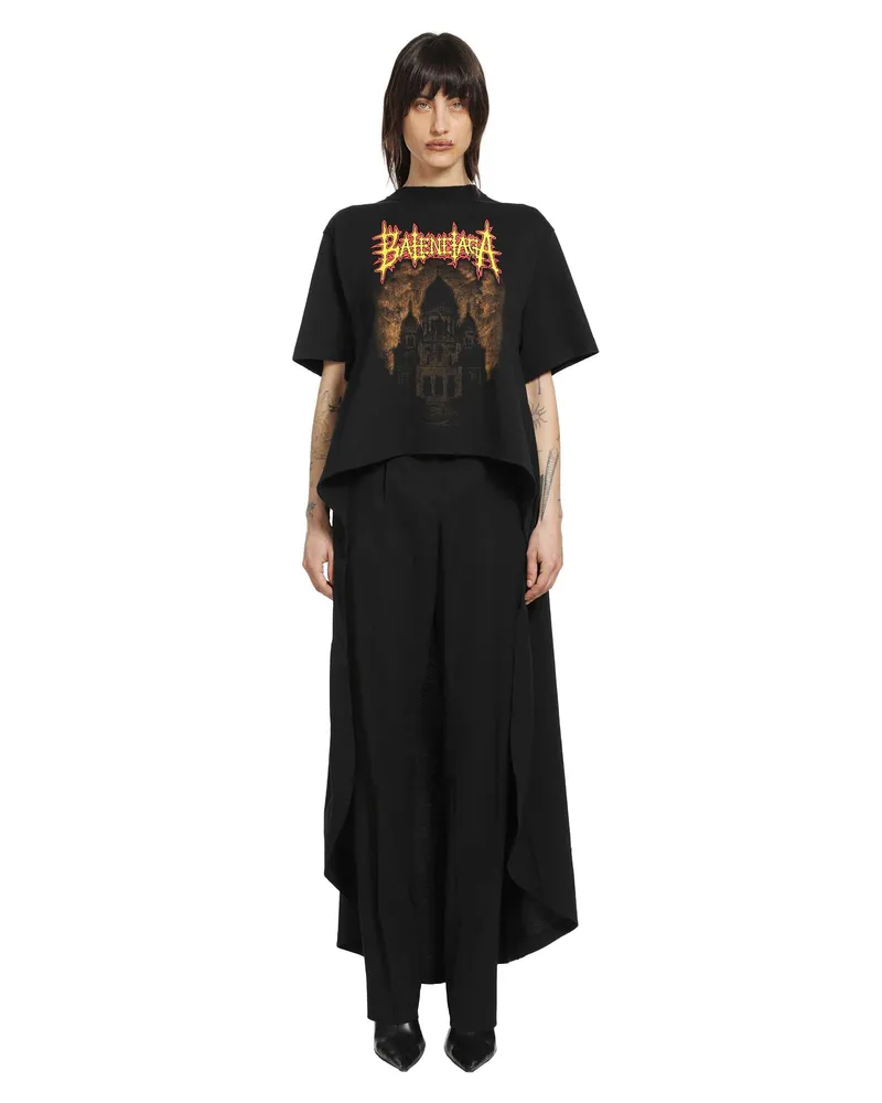 Balenciaga Sacré Coeur Short Train T-Shirt Black