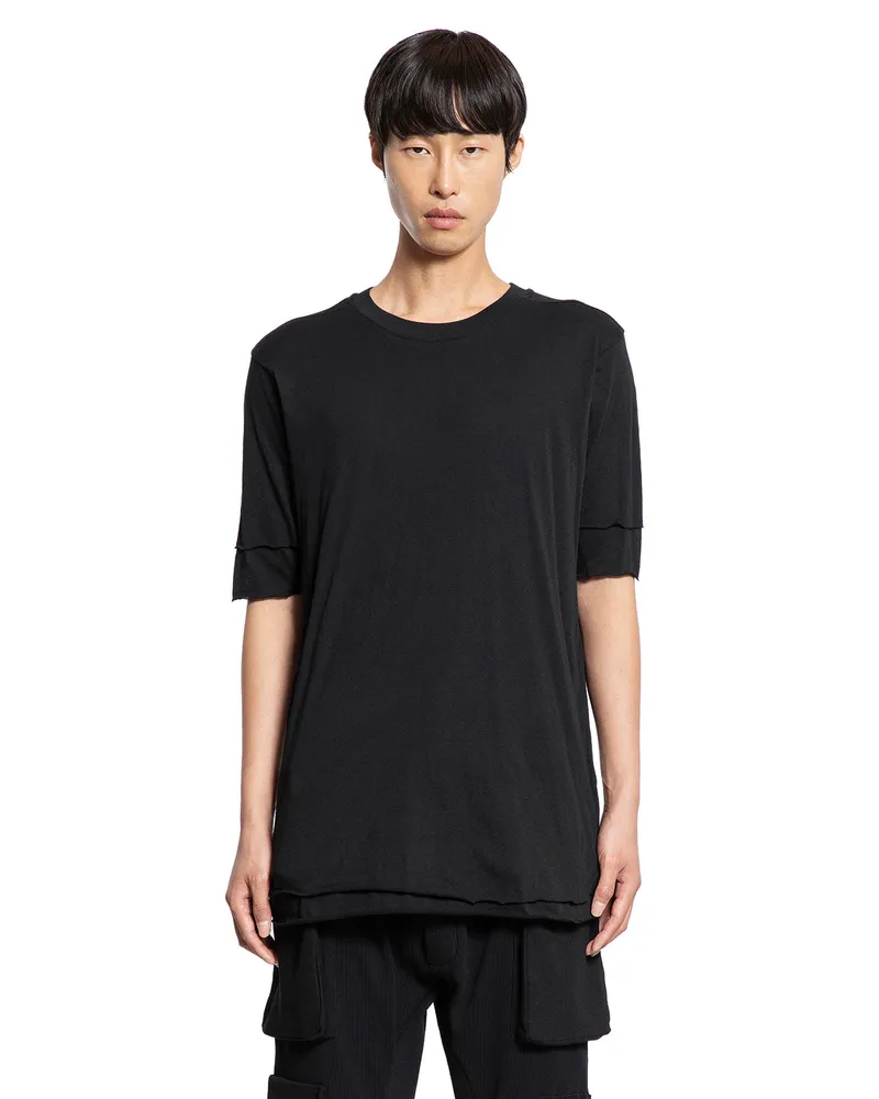 THOM KROM Layered Cotton Jersey T-Shirt Black