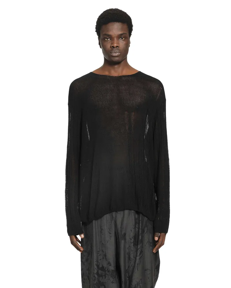 Yohji Yamamoto Post Stitch Sweater Black