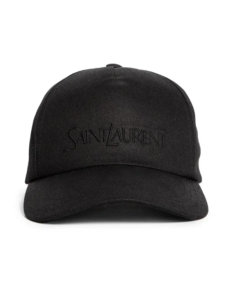 Saint Laurent Embroidered Logo Cap Black