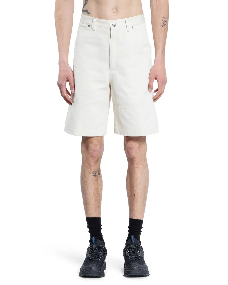Moncler Cotton Canvas Workwear Shorts Beige