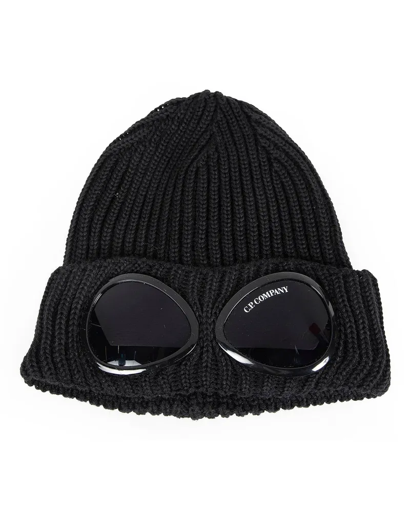 C.P. Company Wool Ribbed Beanie Black
