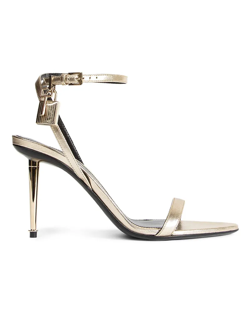 Tom Ford Laminated Nappa Pointy Naket Sandal Silver