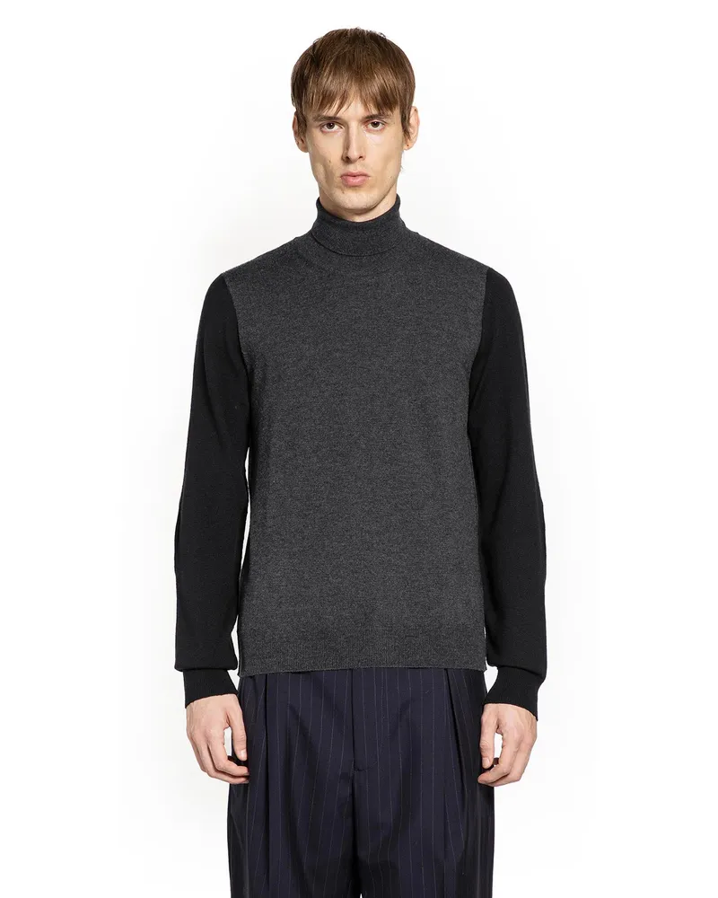 Maison Margiela Two-Tone Wool Turtleneck Sweater Multicolor