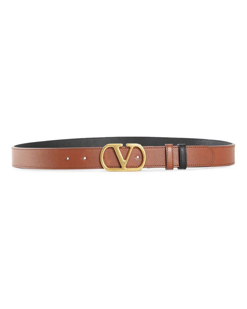 Valentino Garavani VLogo Signature Reversible Belt Brown