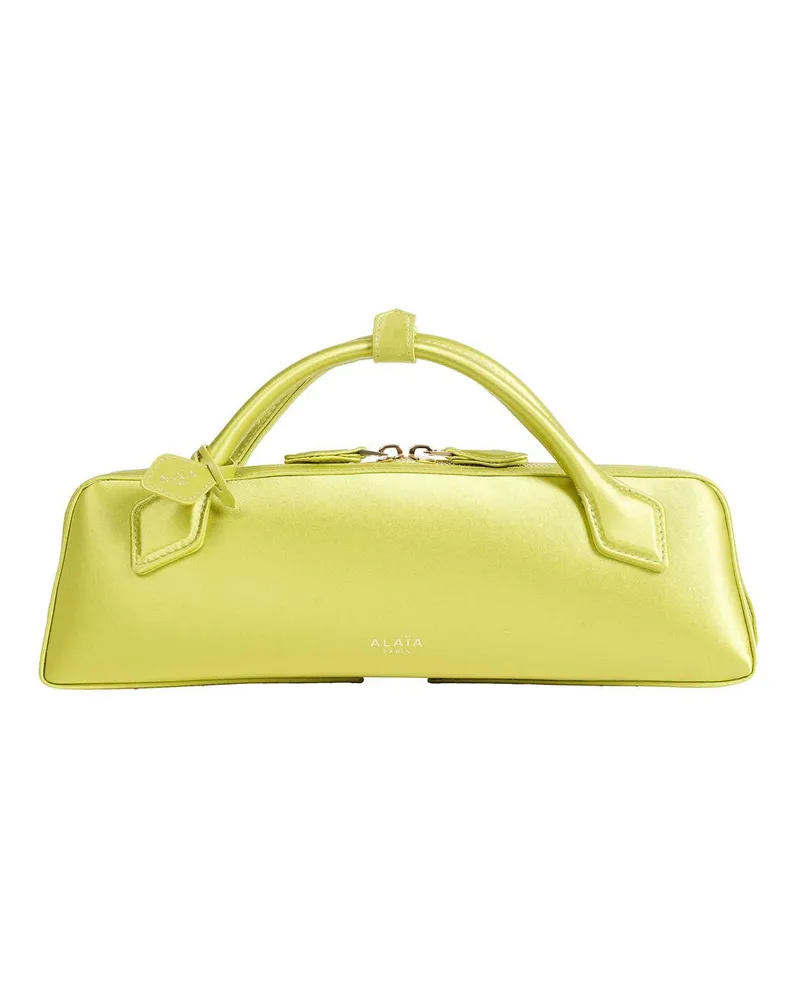 Alaïa Le Teckel Satin Clutch Yellow