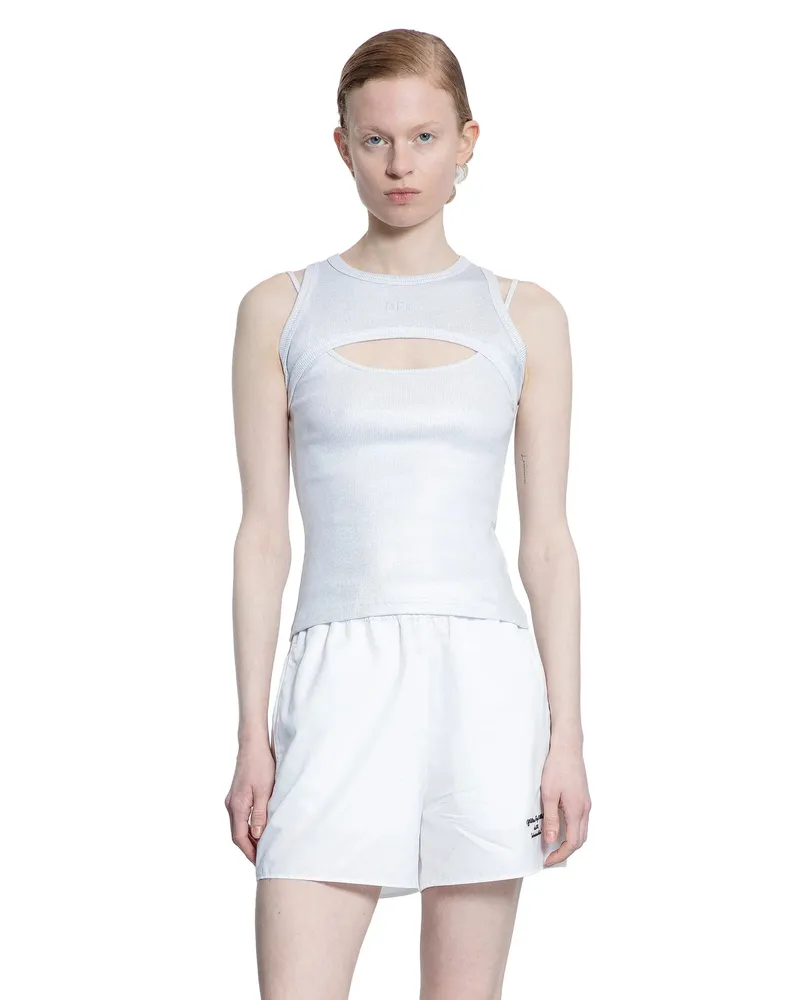 OFF-WHITE Top a coste con ritaglio Silver