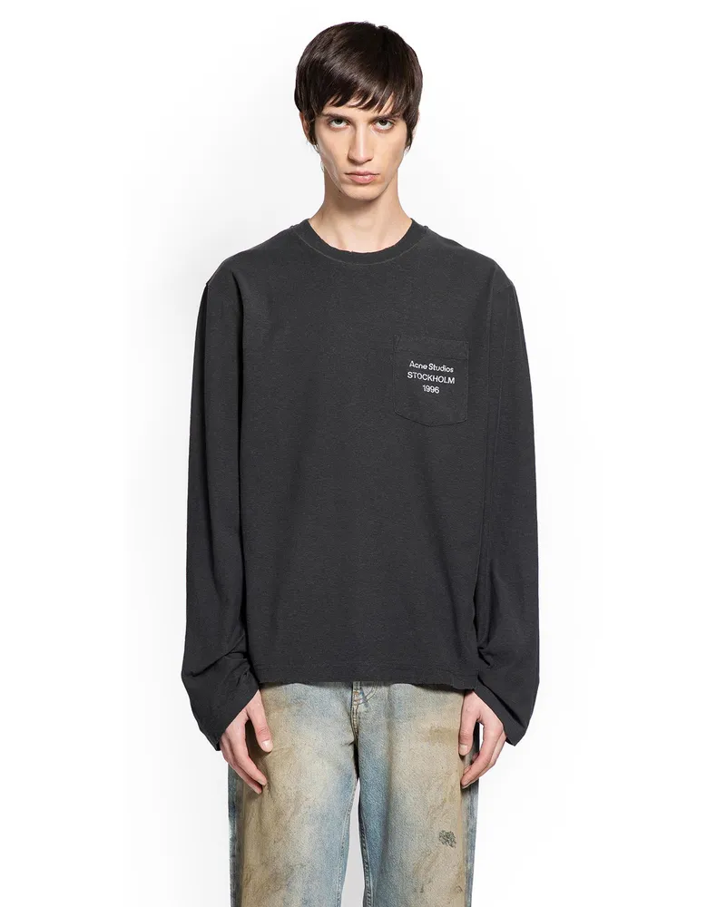 Acne Studios Logo Long Sleeve T-Shirt Black