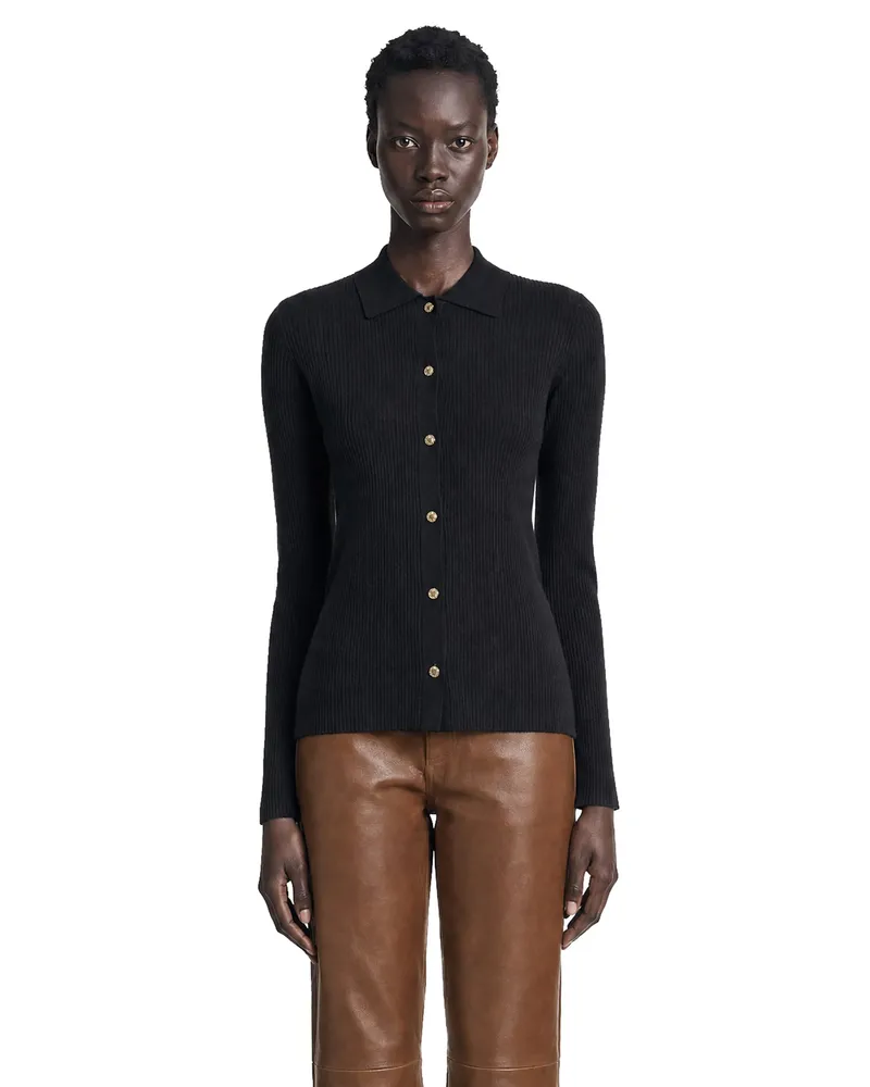 Max Mara Woollen Yarn Fitted Cardigan Blue