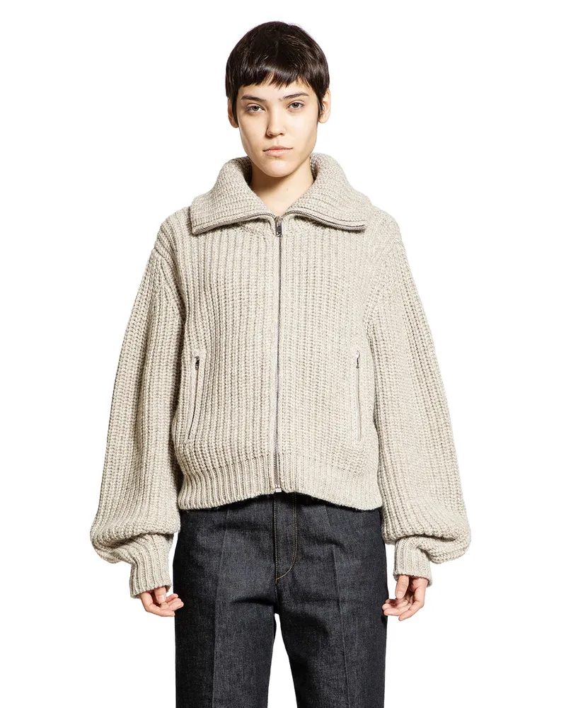 Christophe Lemaire Zipped Cardigan Beige