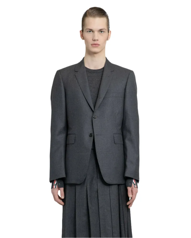 Thom Browne Super 120's Twill Classic Sports Blazer Grey