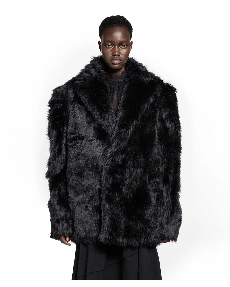 Junya Watanabe Faux Fur Blazer Black