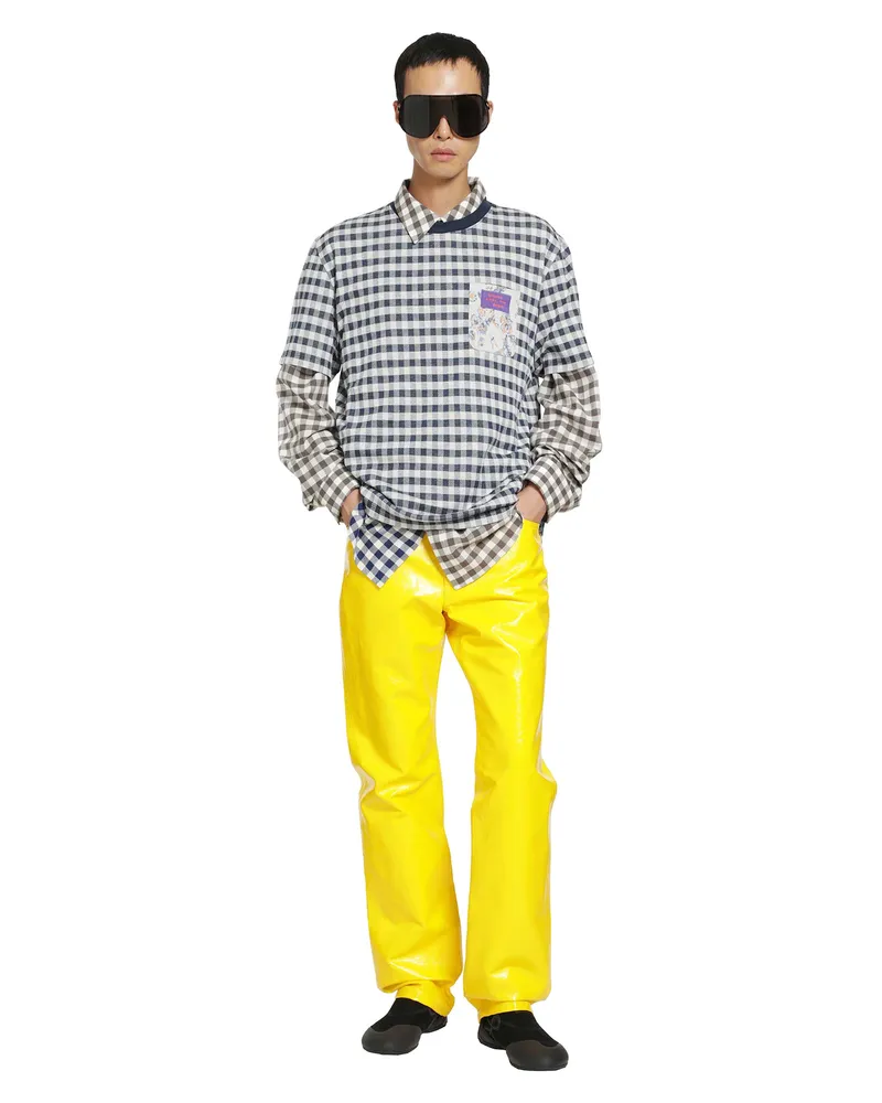 Loewe Trousers in Cotton Blend Yellow