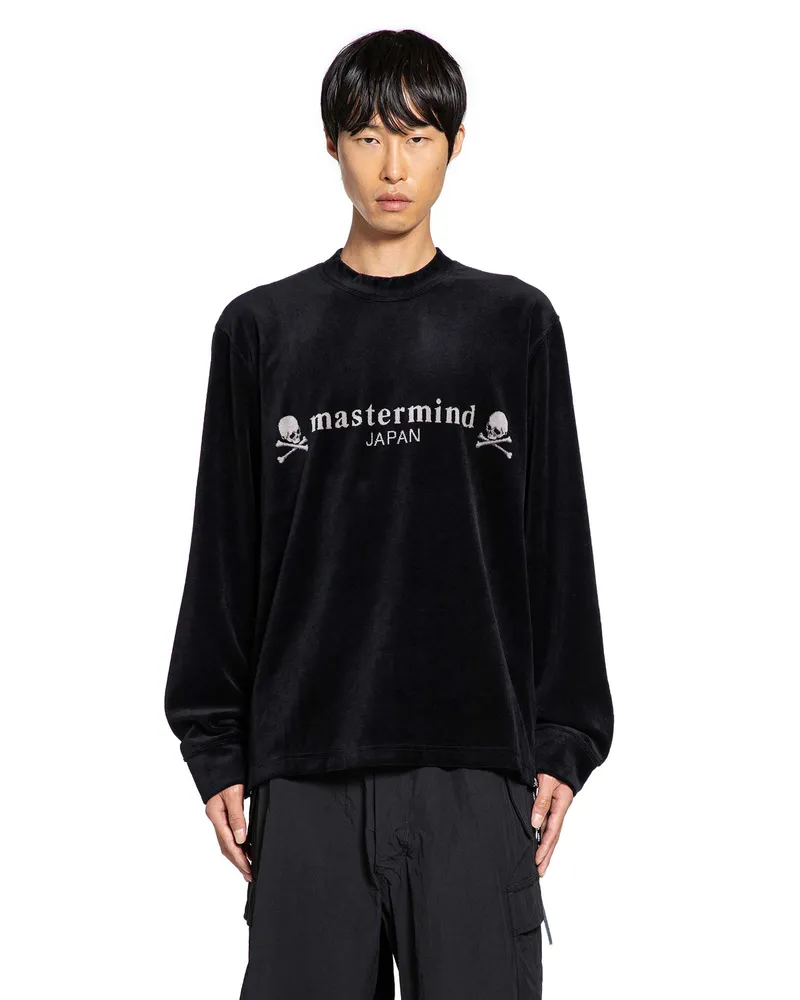 Mastermind World Velvet Logo Long Sleeve T-Shirt Black