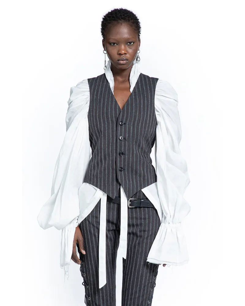 Ann Demeulemeester Stanse Classic Waistcoat Black&white