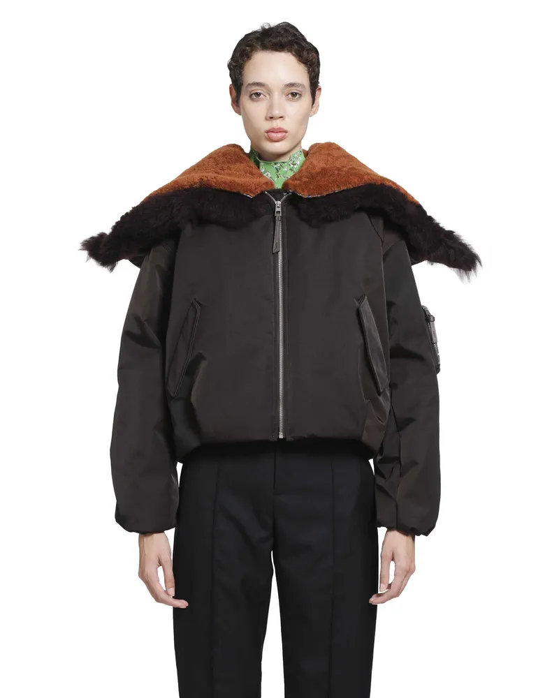 Loewe Technical Shell Bomber Jacket Brown