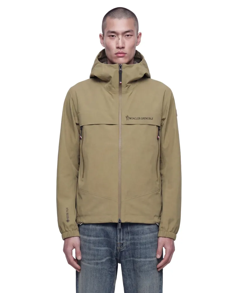 Moncler Shipton Hooded Packable Jacket Beige