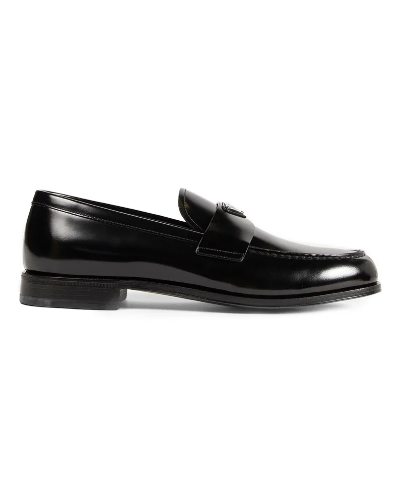 Prada Brushed Leather Loafers Black
