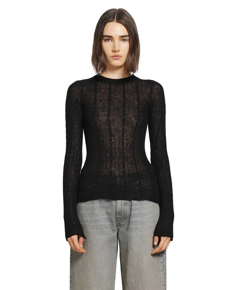 Haikure Sey Semi-Sheer Knitwear Black