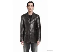 Shiny Drummed Leather Blazer