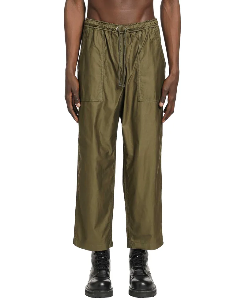 Comme des Garçons Drawstring Cotton Pants Green