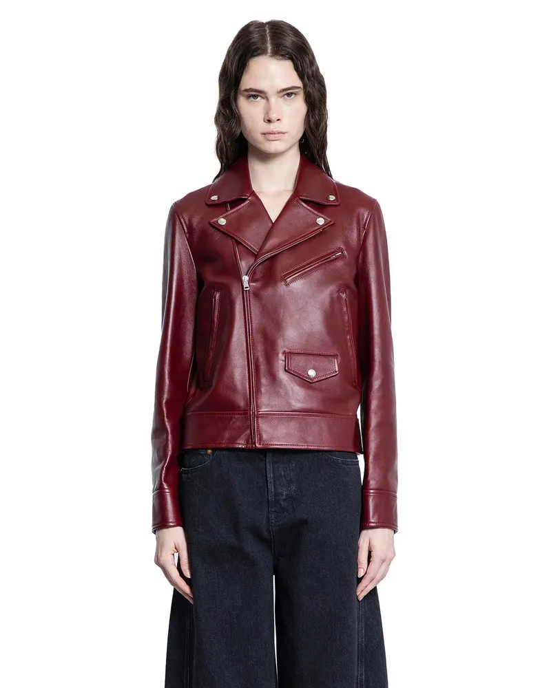 Gucci Lambskin Biker Jacket Red