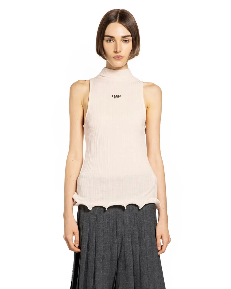Fendi Cotton Tank Top with Relaxed Fit Pink