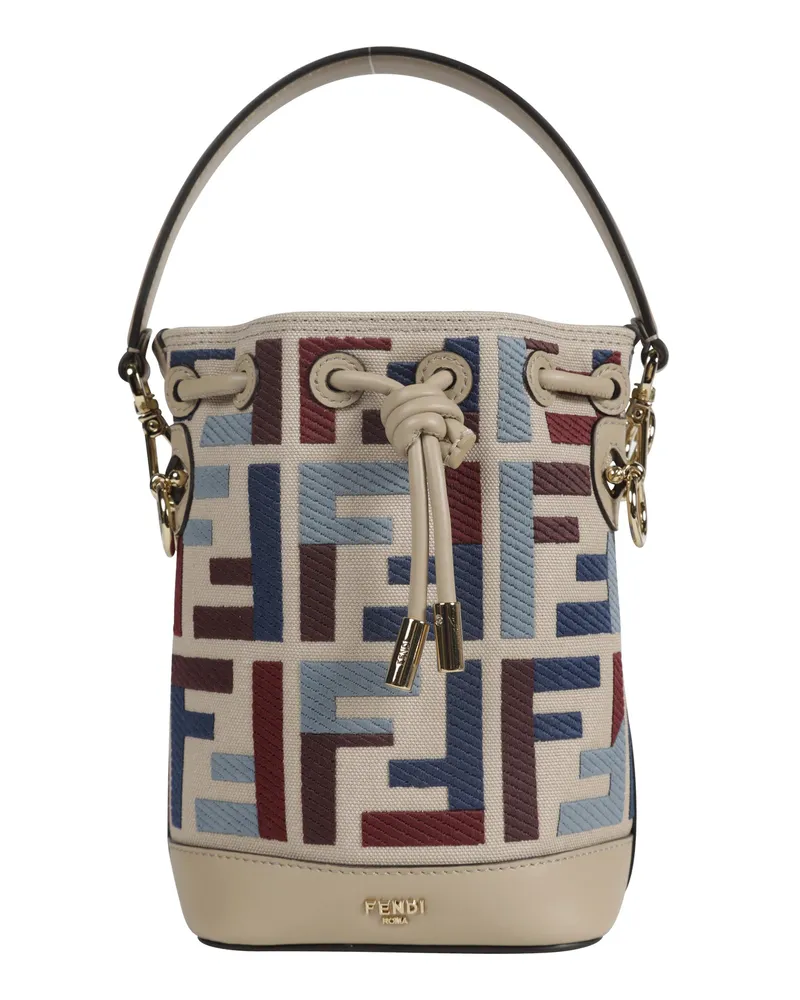 Fendi Mon Tresor Canvas Mini Bucket Bag Multicolor