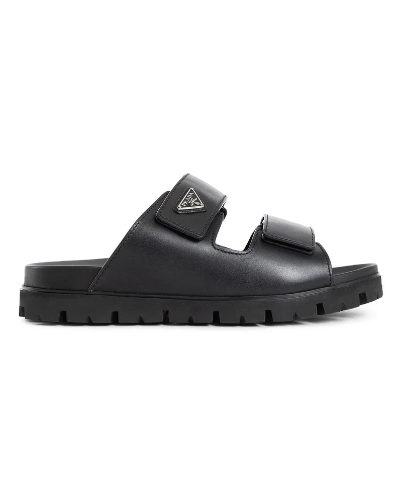 Prada Sandali con cinturino in pelle Black