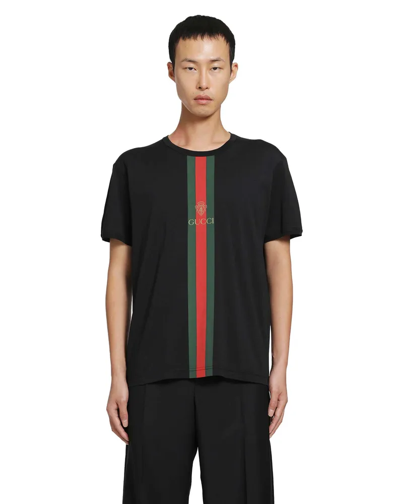 Gucci Web Crest Logo T-Shirt Black