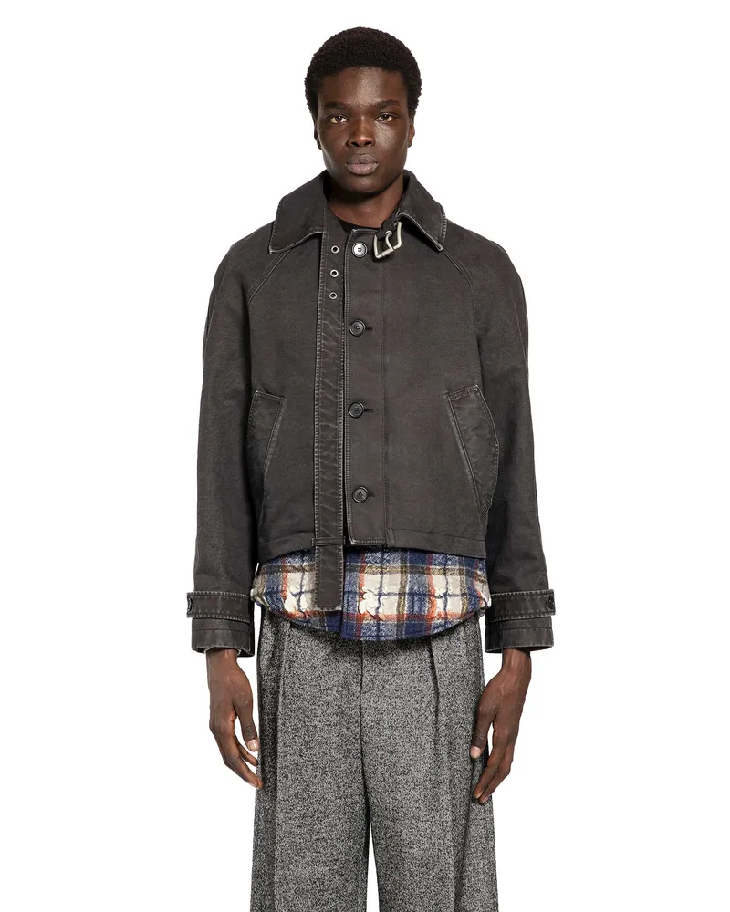 Loewe Belted Jacket in Cotton Grey