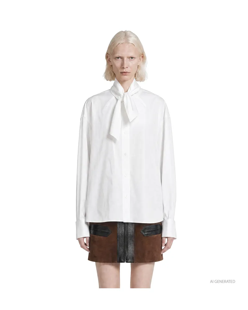 Marni Lavallière Poplin Shirt White