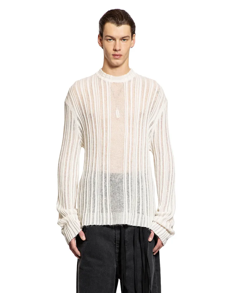Ann Demeulemeester Halvar Irregular Rib Sweater Off-white