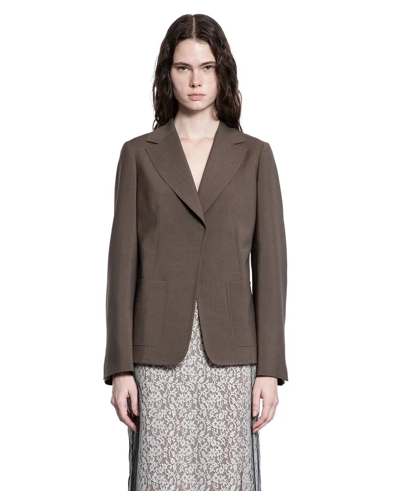 Fendi Wool and Mohair Blazer Green