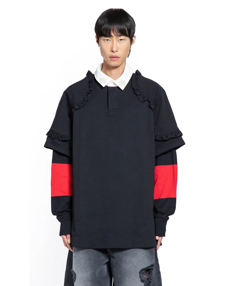 Simone Rocha Layered Ruffle Rugby Shirt Black
