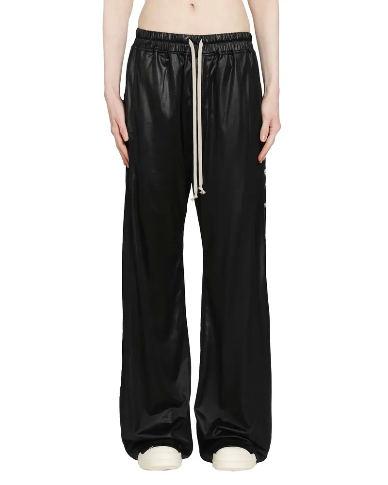 DRKSHDW by Rick Owens Temple Wide Pusher Pants in Liquid Jersey Black