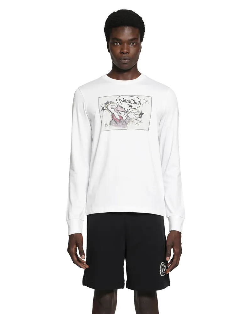 Moncler Gilga Farm Cotton Long Sleeve T-Shirt White